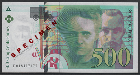 フランス旧紙幣　500フラン